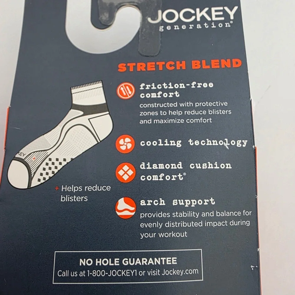 Jockey Generation Mens 3 Pack Quarter Crew Sport Socks White Grey Size 7-12 New